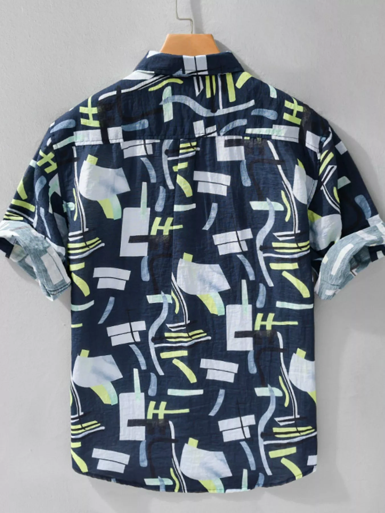 Men's Plus Size Geometric Print Casual Short Sleeve Shirt