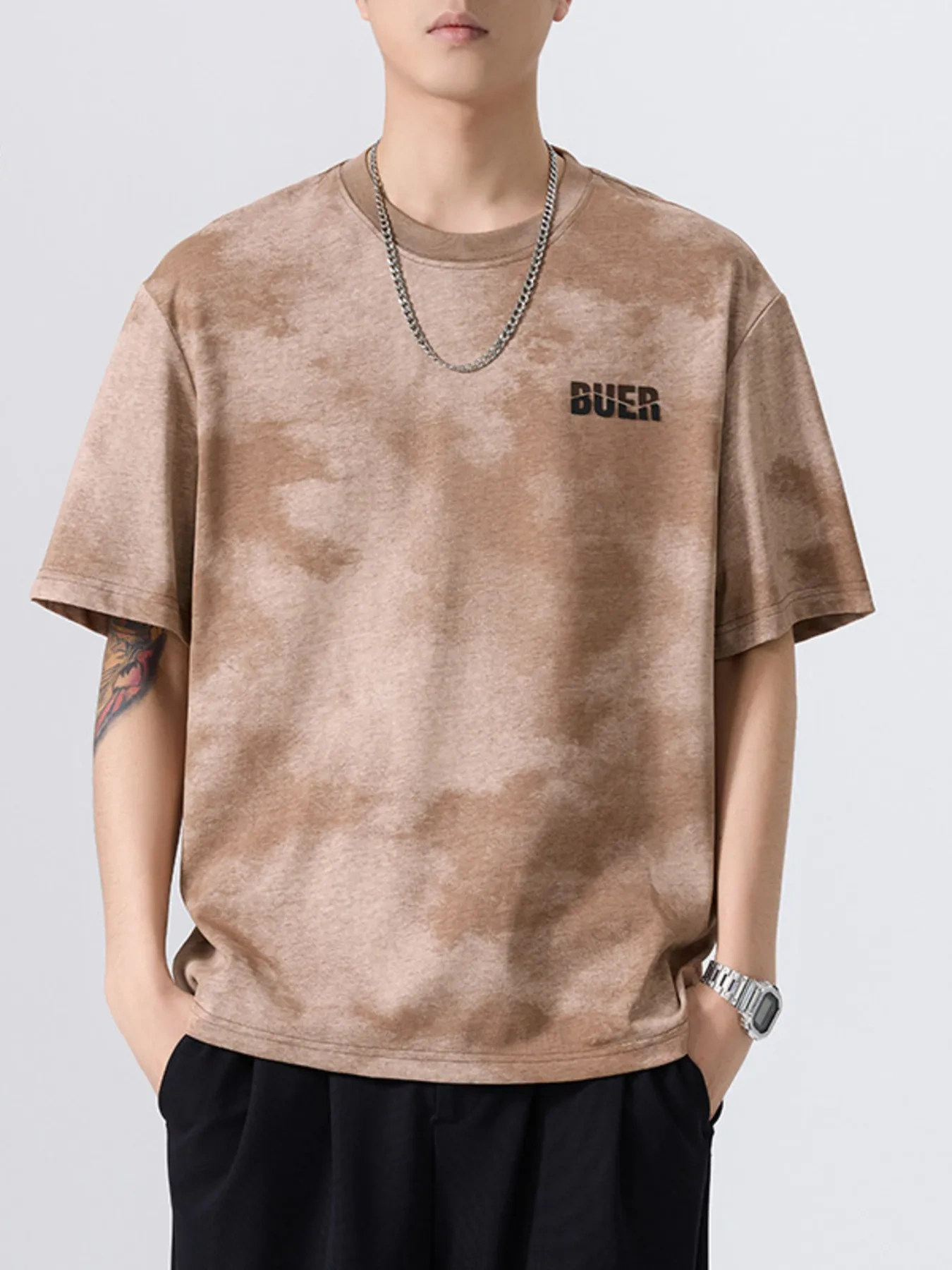 Men's Plus Size Washed Oversized Short Sleeve T-Shirt