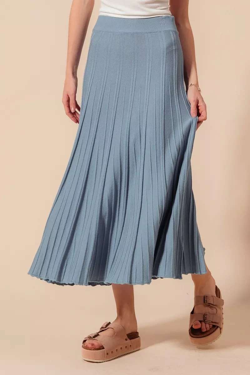 SO ME A Line Knitted Sweater Midi Length Skirt