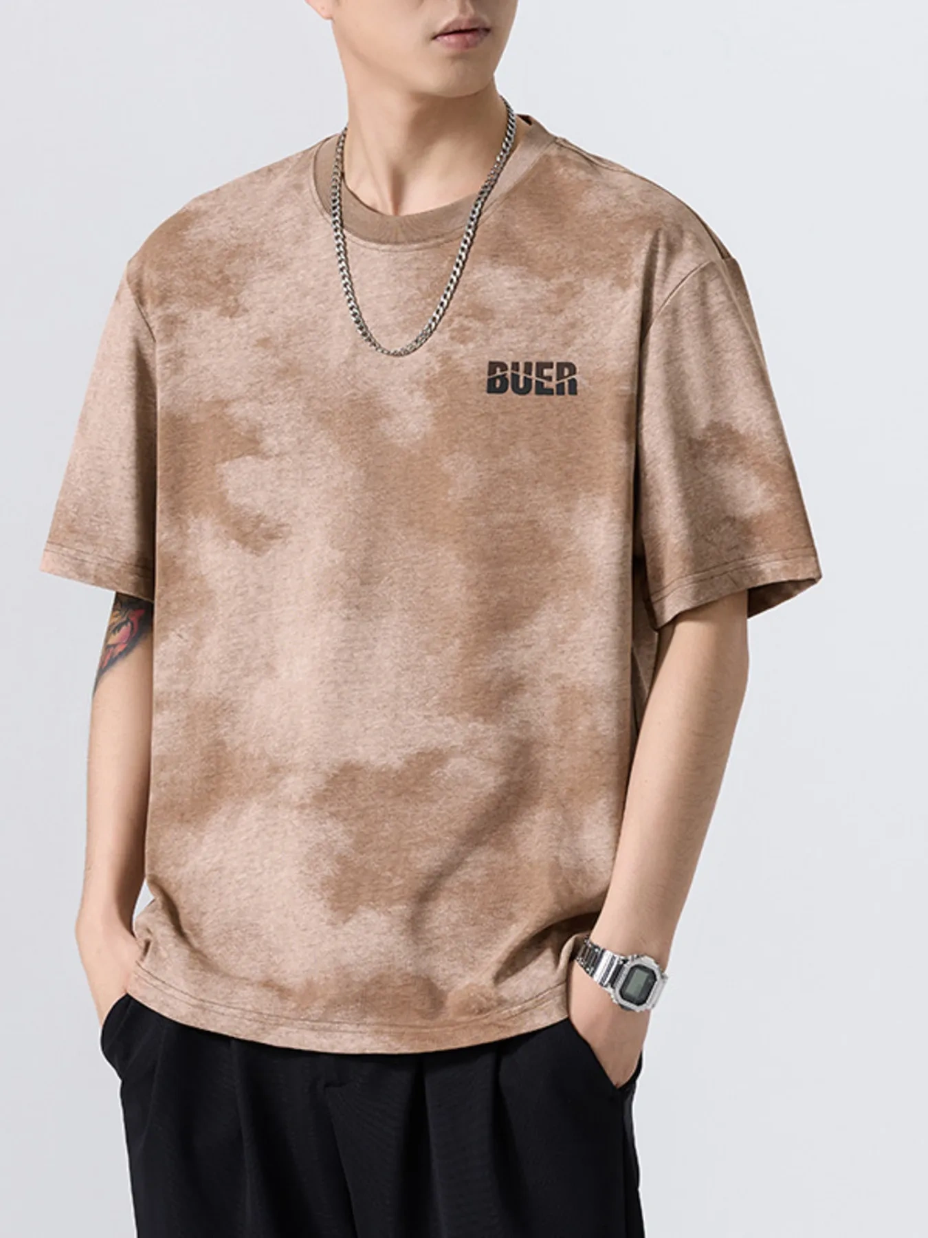 Men's Plus Size Washed Oversized Short Sleeve T-Shirt