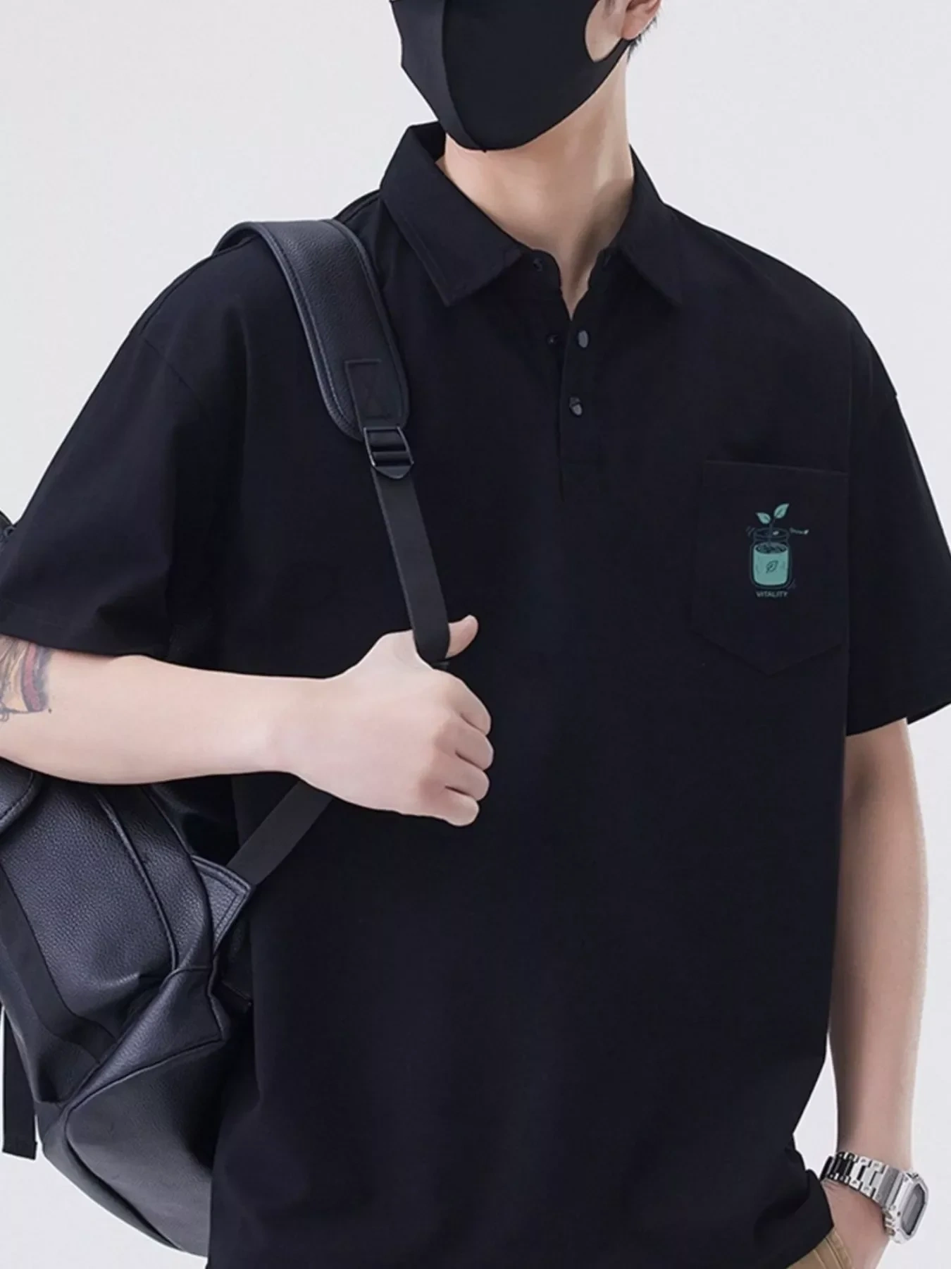 Men's Plus Size Button Detail Short Sleeve Polo